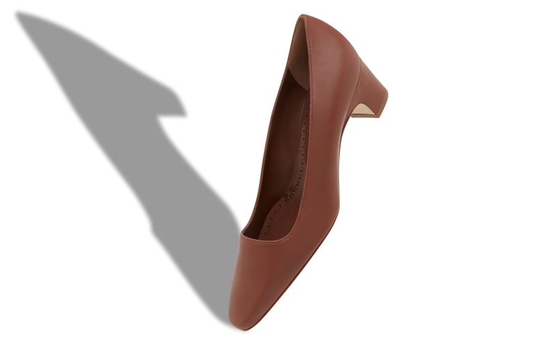 Silierasopla, Brown Nappa Leather Pumps - US$745.00