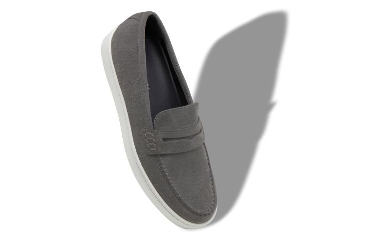 Designer Grey Suede Slip On Loafers