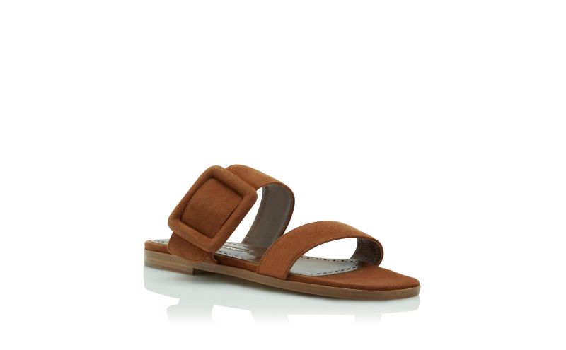 Titubaflat, Brown Suede Flat Sliders - CA$1,075.00