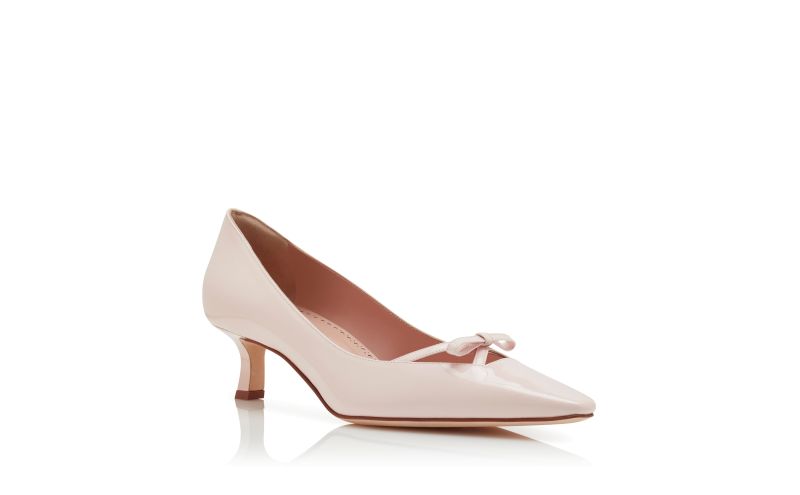 Grafa, Light Pink Patent Leather Bow Detail Pumps - £835.00