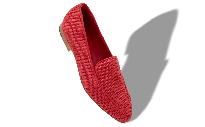 PITAKARA, Red Raffia Loafers, 825 USD