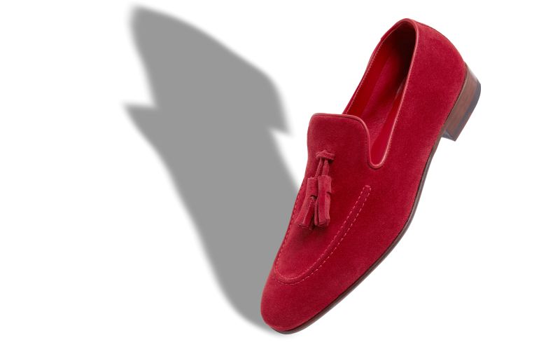 Designer Red Suede Loafers