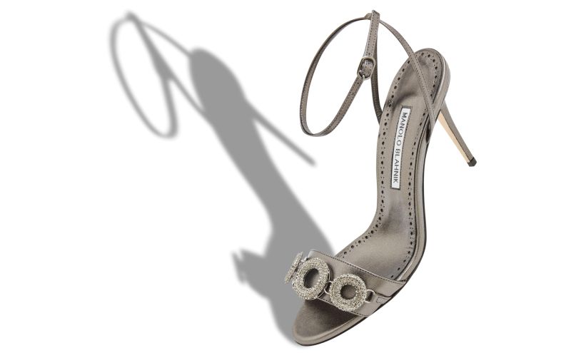 Alvisa, Graphite Nappa Leather Embellished Sandals - US$777.00