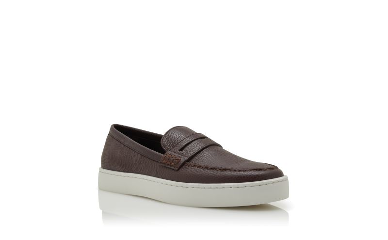 Ellis, Dark Brown Calf Leather Slip-On Loafers - US$815.00