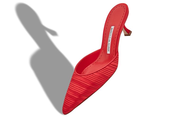 Carolynemu, Red Satin Pointed Toe Mules - AU$698.00