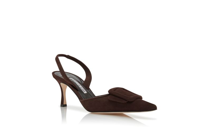 Maysli, Brown Suede Slingback Mules - US$845.00