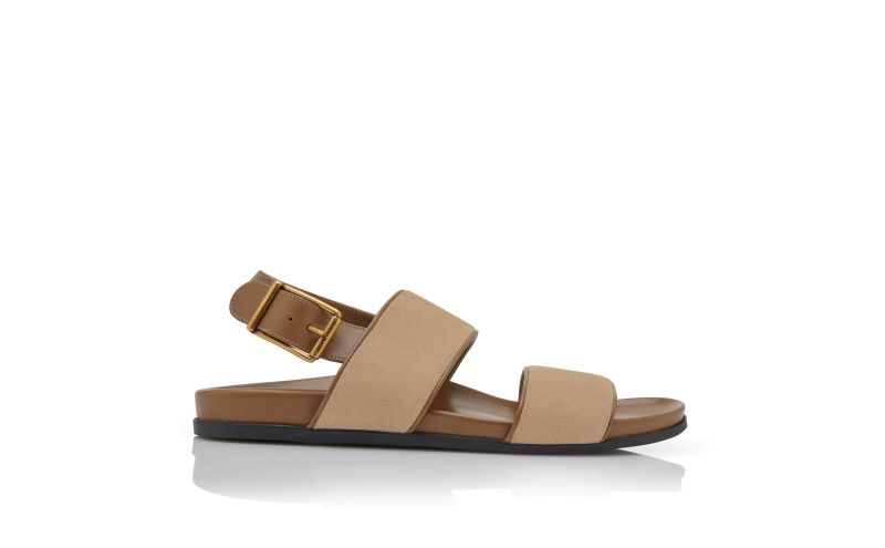Side view of Golby, Light Brown Suede Sandals - £645.00
