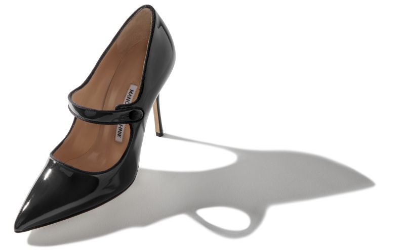 Camparinew, Black Patent Leather Pointed Toe Pumps - CA$1,075.00 