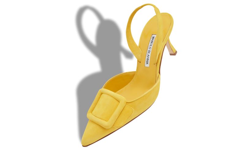 Maysli, Yellow Suede Slingback Pumps - US$845.00