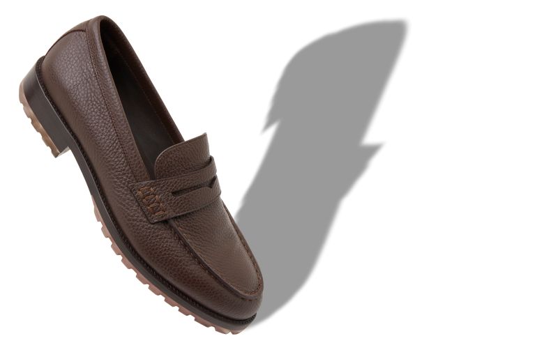 Randy, Dark Brown Calf Leather Penny Loafers - US$895.00 