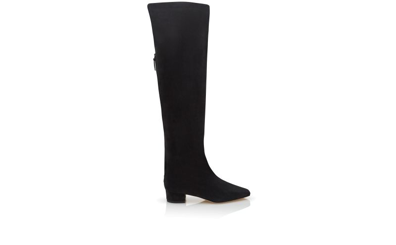 Side view of Gore, Black Suede Knee High Boots - US$2,045.00