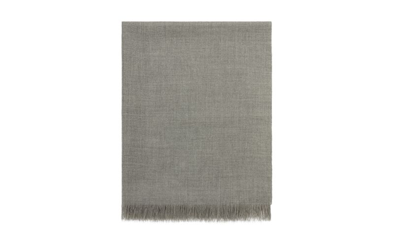 Side view of Jura, Mid Grey Fine Cashmere Scarf - £280.00