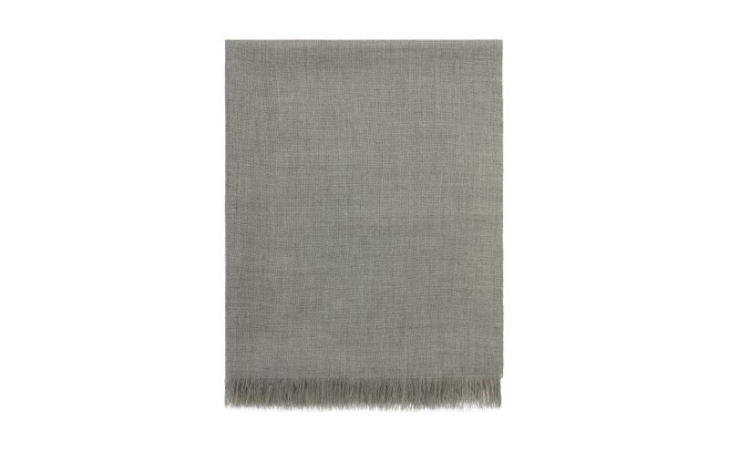 Side view of Jura, Mid Grey Fine Cashmere Scarf - €325.00