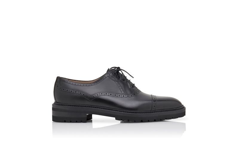 Side view of Norton, Black Calf Leather Lace Up Shoes - €925.00