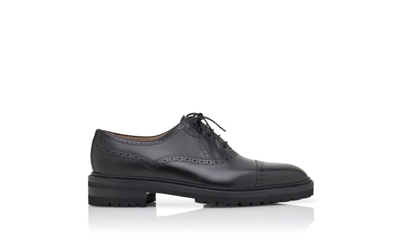 Side view of Norton, Black Calf Leather Lace Up Shoes - £745.00