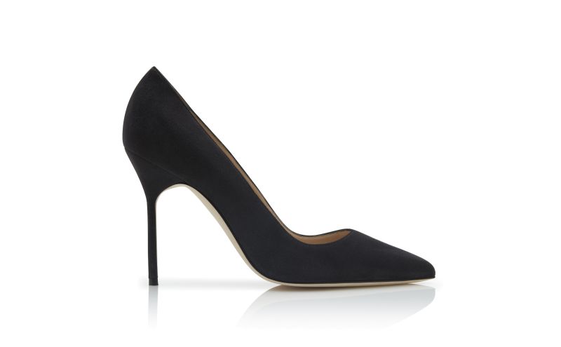 Side view of Bb , Charcoal Black Pointed Toe Pumps - €435.00