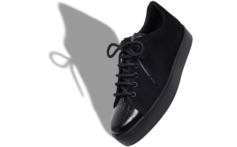 Semanado, Black Suede Low Cut Sneakers - AU$1,255.00