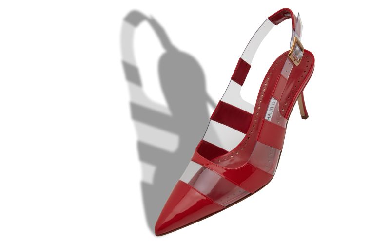 Uxra, Dark Red Patent Leather Slingback Pumps
 - US$597.00