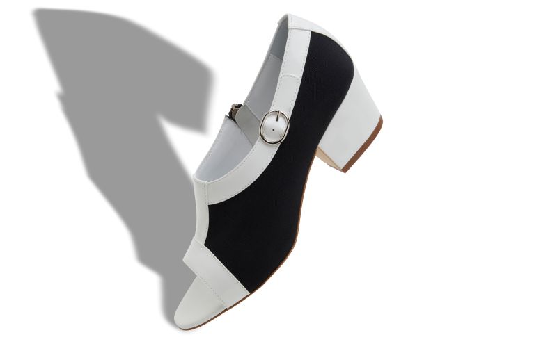 Watani, White and Black Cotton Open Toe Sandals - AU$1,595.00