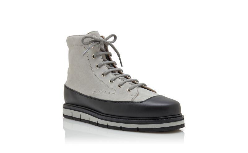 Olympohi, Grey and Black Calf Suede Ankle Boots - €1,095.00