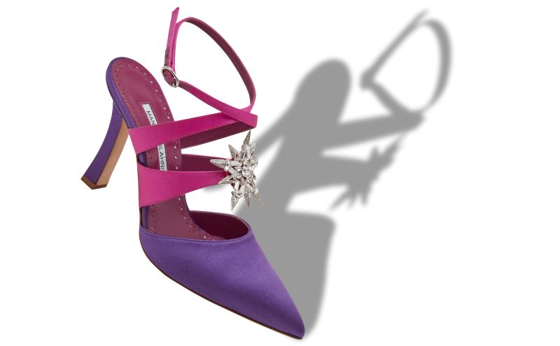 Marduk, Purple Satin Embellished Pumps - €1,125.00 