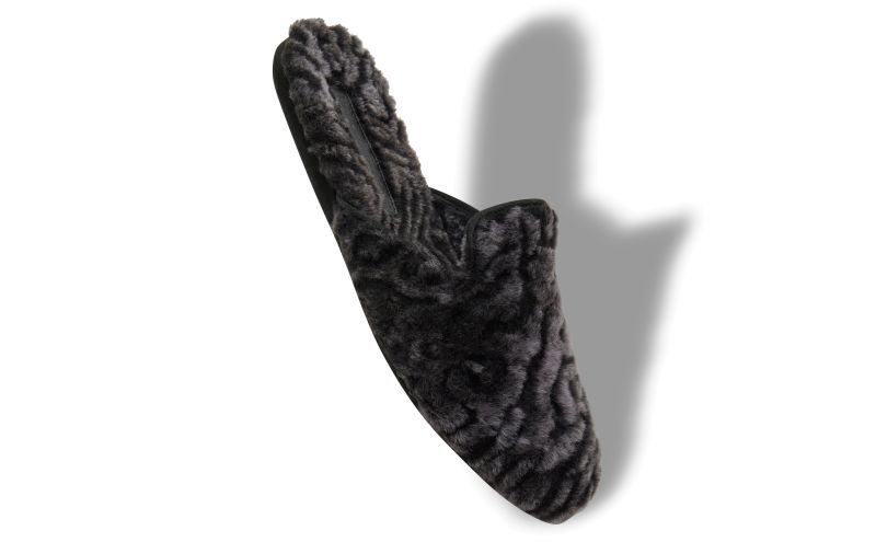 Montague, Black Shearling Slippers - CA$895.00 