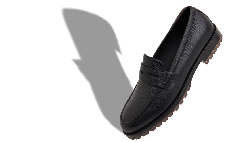 Randy, Black Calf Leather Penny Loafers - £725.00