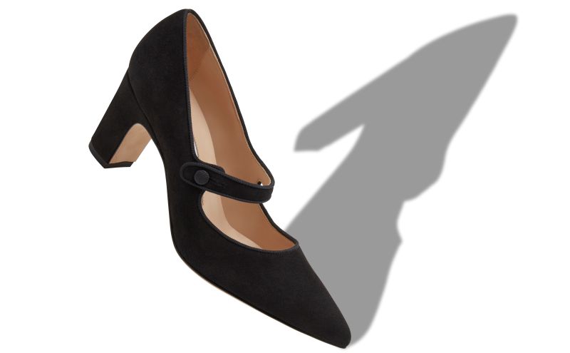 Campariba, Black Suede Mary Jane Pumps - €815.00 