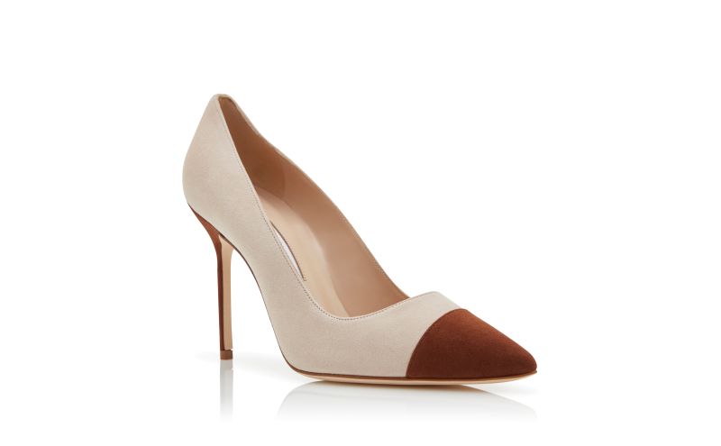 Capcour, Brown and Beige Suede Pointed Toe Pumps - £348.00