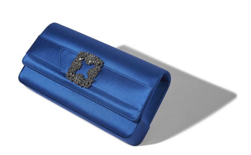 Gothisi, Blue Satin Jewel Buckle Clutch - CA$1,945.00 