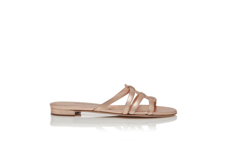 Side view of Riran, Copper Nappa Leather Sandals - €695.00