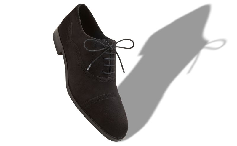 Witney, Black Suede Cap Toe Oxfords - €845.00 