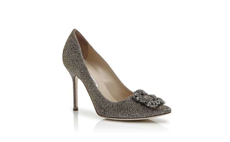 Hangisi, Gold Textile Jewel Buckle Pumps - AU$1,995.00