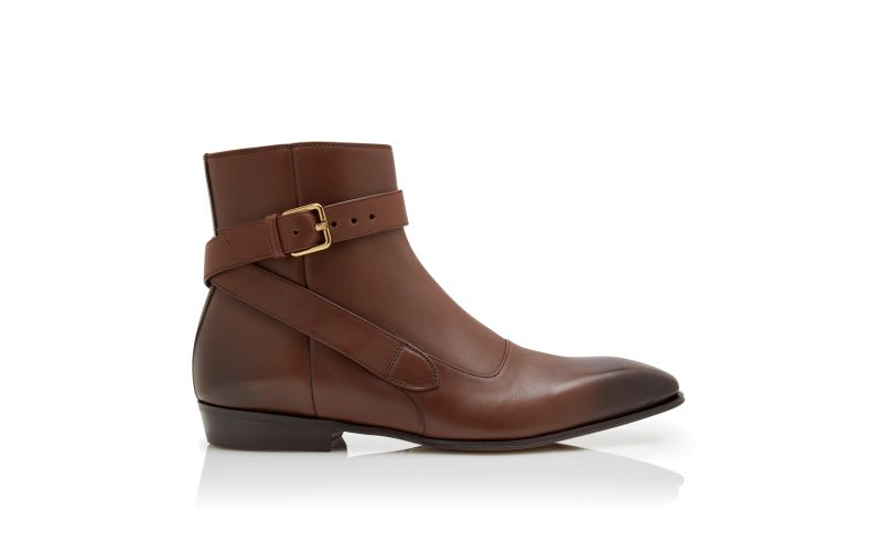 Side view of Richmond, Brown Calf Leather Ankle Boots  - AU$2,605.00