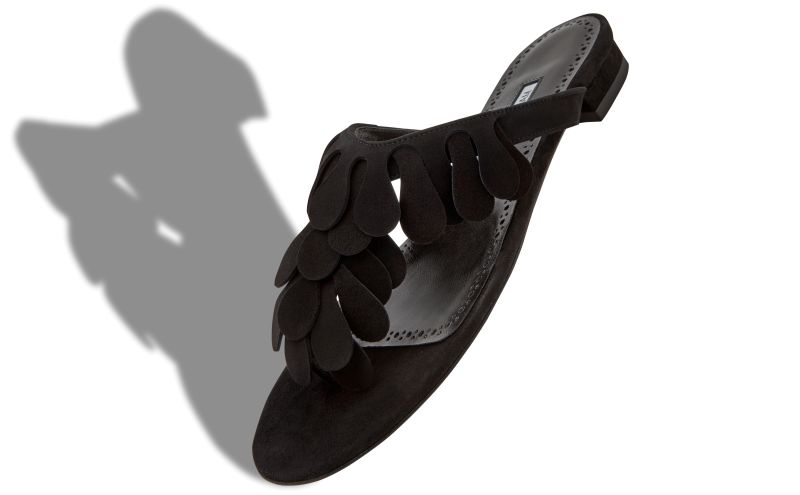 Tamako, Black Suede Strappy Sandals - US$448.00