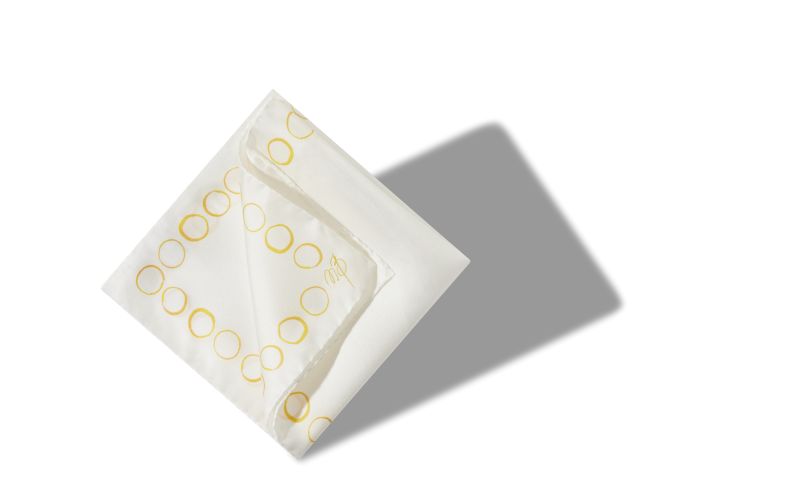 Circles, Ivory and Yellow Silk Pocket Square - AU$135.00 