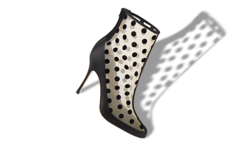 Mukinka, Ivory and Black Mesh Polka Dot Boots  - CA$1,265.00 
