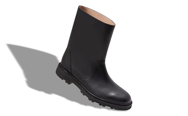 Motoso, Black Calf Leather Mid Calf Boots - €1,045.00