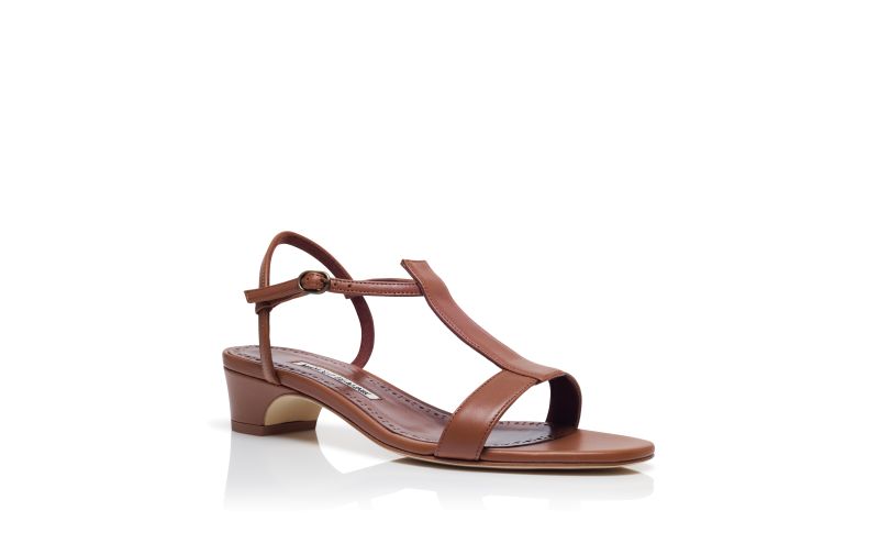 Virnana, Brown Calf Leather Slingback Sandals - US$447.00