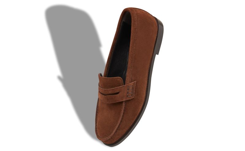 Perrita, Dark Brown Suede Penny Loafers - £625.00