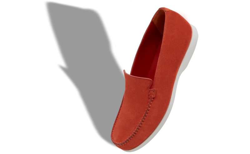 Designer Orange Suede Loafers
