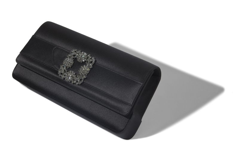 Gothisi, Black Satin Jewel Buckle Clutch - £1,175.00 