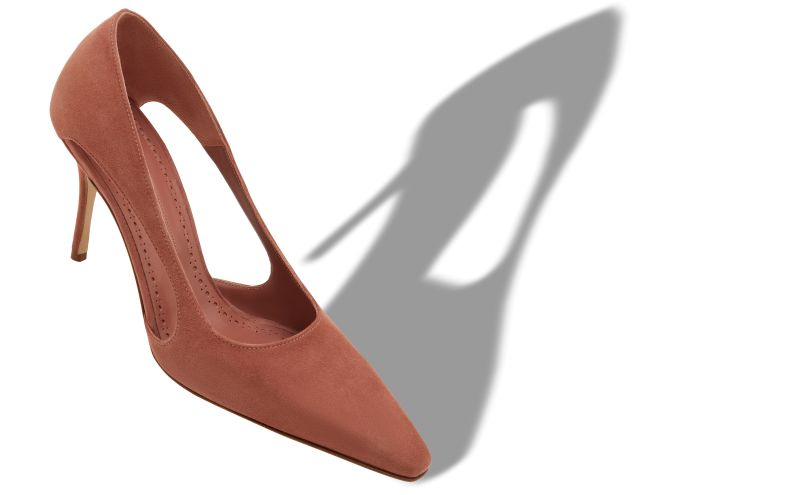 Boukefalos, Brown Suede Cut Out Detail Pumps - US$935.00 