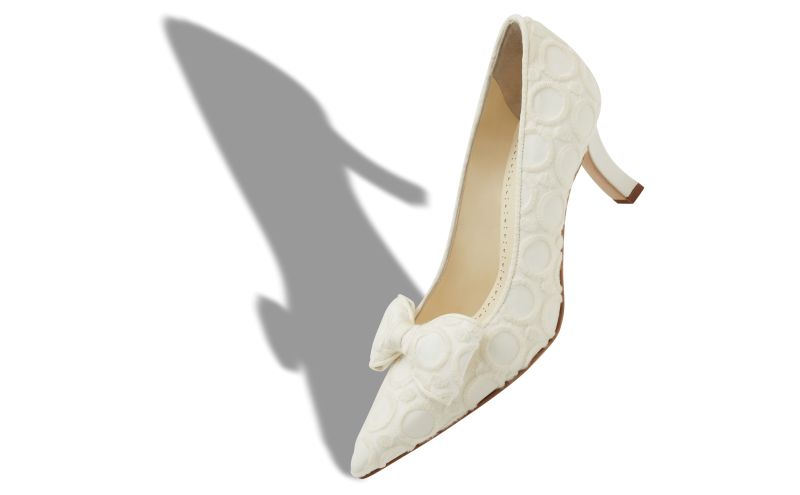 Epirotes, White Silk Pointed Toe Pumps - AU$1,665.00