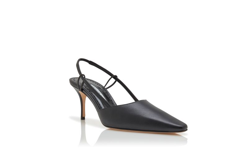 Touki, Black Nappa Leather Slingback Pumps - US$975.00