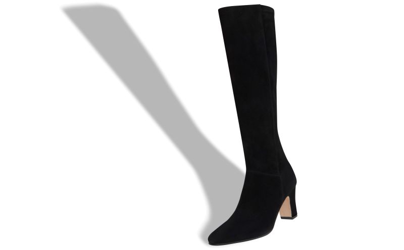 Pitana, Black Suede Knee High Boots - AU$2,725.00