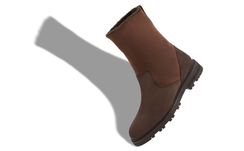 Tomoso, Dark Brown Suede Mid Calf Boots - AU$2,085.00