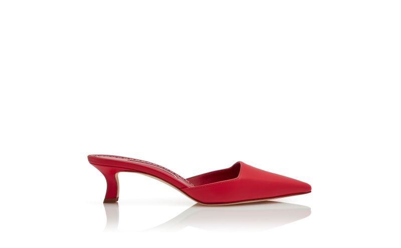 Side view of Moiramu, Red Nappa Leather Pointed Toe Mules - €695.00