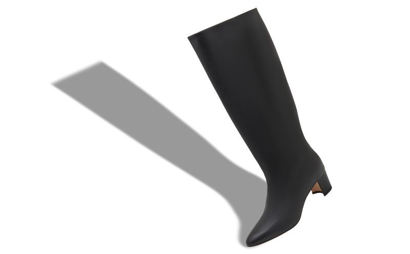 Myra, Black Calf Leather Knee High Boots  - €1,495.00