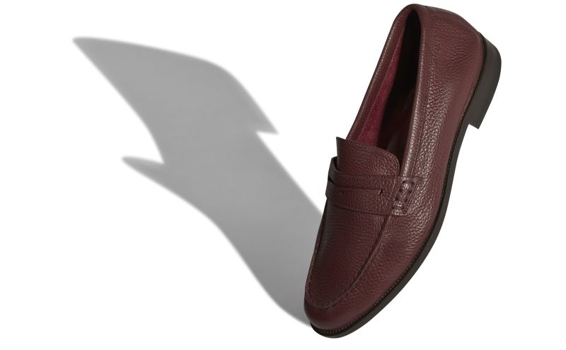 Perry, Dark Red Calf Leather Penny Loafers - £695.00